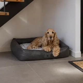 Coussin luxe effet croco pour chien - Noir/Blanc 63x48 cm