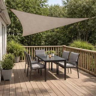 Toile d'ombrage triangulaire 3x3x3m taupe - Jardin & extérieur