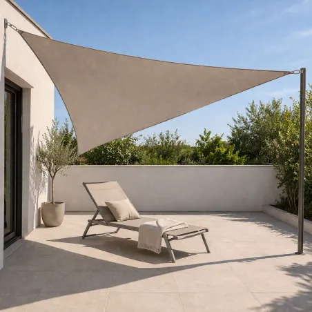 Toile d'ombrage triangulaire 3x3x3m taupe - Jardin & extérieur
