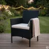 Salon jardin 4p résine tressée noir - détente extérieure