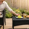 Salon jardin 4p résine tressée noir - détente extérieure