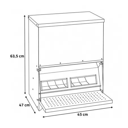 Mangeoire trémie 40kg anti-nuisibles - Acier galvanisé GAUN