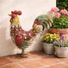 Coq décoratif en métal 44x15x45 cm - Style campagnard