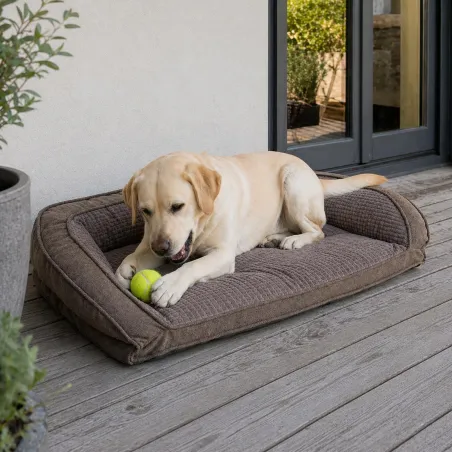 Coussin antidérapant doux pour chien - 90x63cm Marron