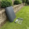 Canisse PVC double face 1,5x5m gris - Kit fixation inclus