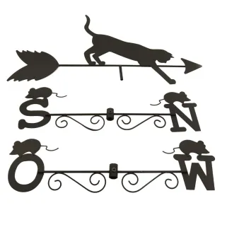 Girouette chat en métal décorative pour jardin et toit extérieur