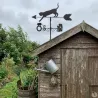 Girouette chat en métal décorative pour jardin et toit extérieur