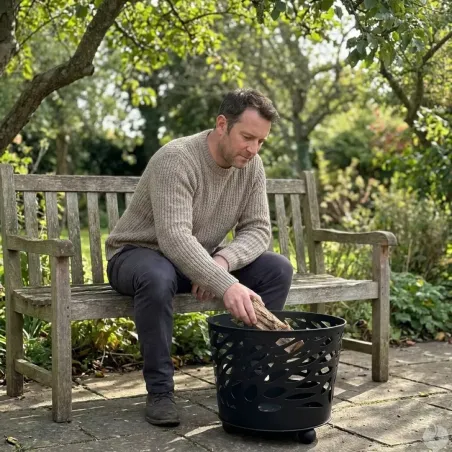 Brasero en fonte noir Ø50 cm - extérieur jardin