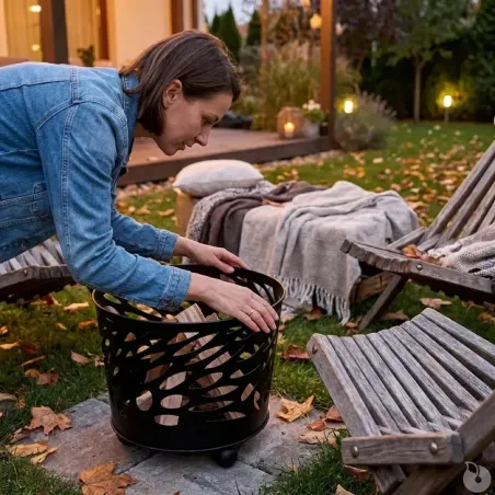 Brasero en fonte noir Ø50 cm - extérieur jardin