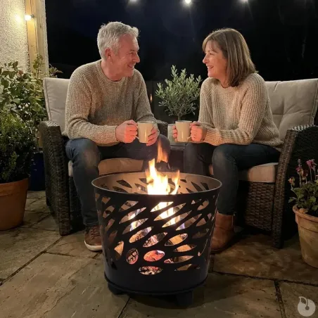 Brasero en fonte noir Ø50 cm - extérieur jardin