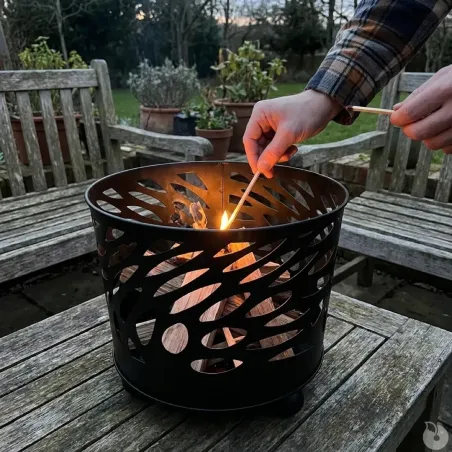 Brasero en fonte noir Ø50 cm - extérieur jardin