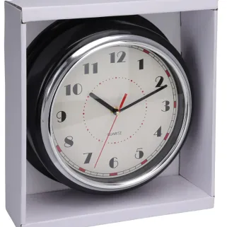 Horloge murale noire et argent Ø30 cm - Design & lisible