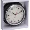 Horloge murale noire et argent Ø30 cm - Design & lisible