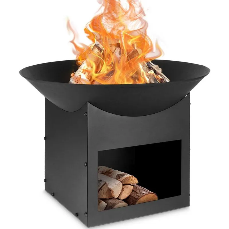 Brasero métal noir Ø57cm - Chaleur et style extérieur