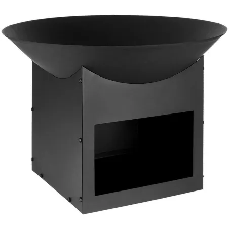 Brasero métal noir Ø57cm - Chaleur et style extérieur