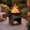 Brasero métal noir Ø57cm - Chaleur et style extérieur