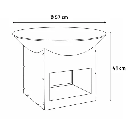 Brasero métal noir Ø57cm - Chaleur et style extérieur
