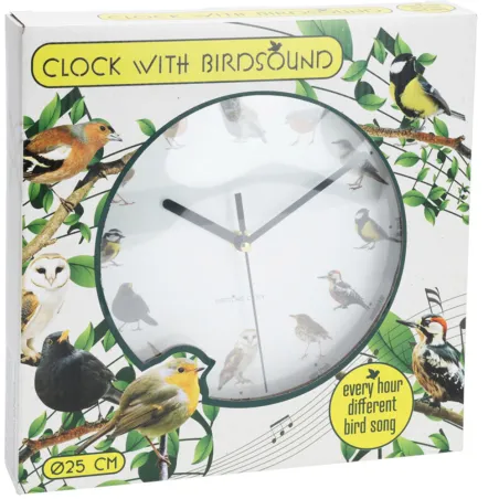 Horloge murale à chants d'oiseaux 50 cm - Nature chez vous