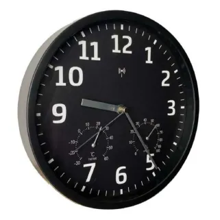 Horloge radiopilotée design noir et blanc Ø25cm - Confort
