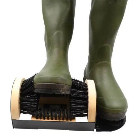 Gratte-bottes 4 brosses nylon rigide + repose-pied 23x15cm