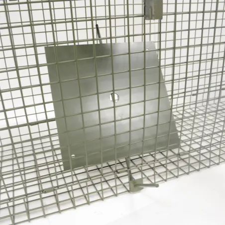 Piège à fauves pliable 2 entrées 100x30x35cm maille acier