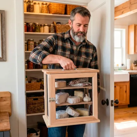 Garde-manger en hêtre 40 cm pour fruits et légumes