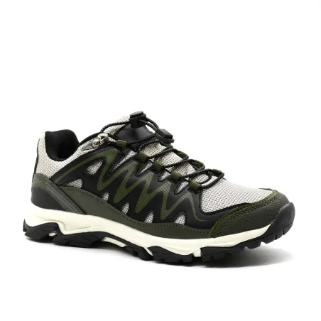 Baskets outdoor mixtes kaki/noir/beige - Confort & style