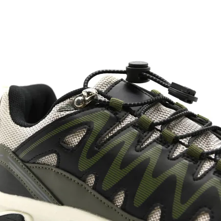 Baskets outdoor mixtes kaki/noir/beige - Confort & style