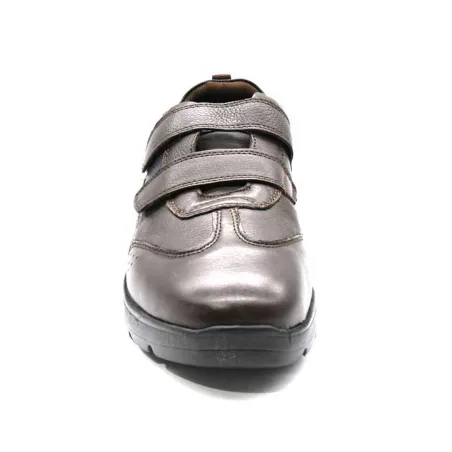 Baskets cuir stretch double velcro - Semelle PVC éleveur