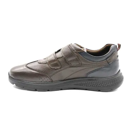 Baskets cuir stretch double velcro - Semelle PVC éleveur