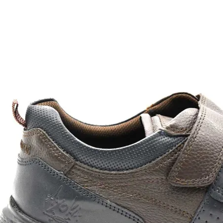 Baskets cuir stretch double velcro - Semelle PVC éleveur