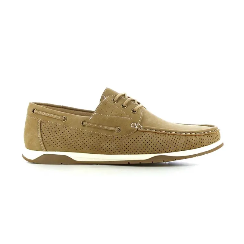 Chaussures bateau homme camel - Tige basse synthétique