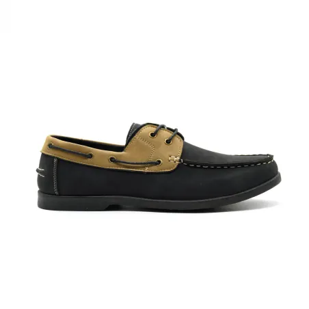 Chaussures bateau synthétiques noir/beige 40-46
