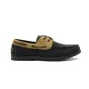 Chaussures bateau synthétiques noir/beige 40-46