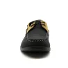 Chaussures bateau synthétiques noir/beige 40-46