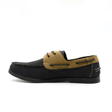 Chaussures bateau synthétiques noir/beige 40-46