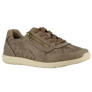 Baskets outdoor beige lacets + zip latéral 37-41