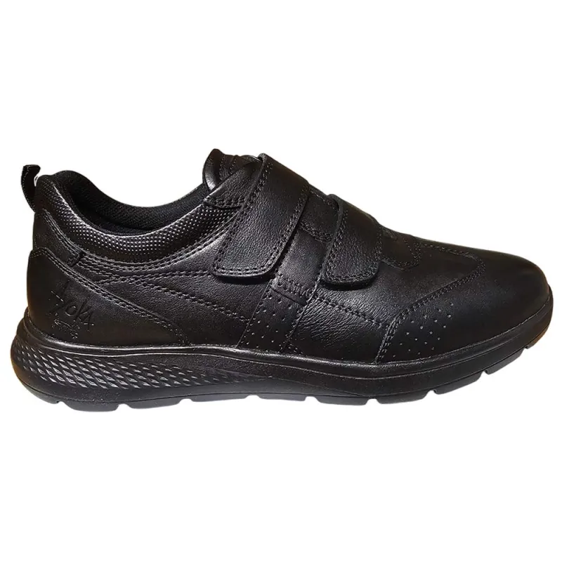 Baskets cuir velcro éleveur - Semelle PVC antidérapante