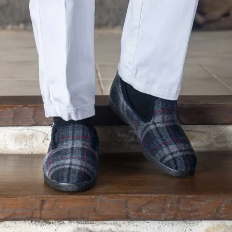 Chaussons fourrés Polaine marine - Confort mixte Airplum
