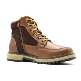 Bottines marron PU microfibre - Confort & résistance