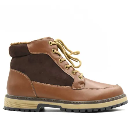 Bottines marron PU microfibre - Confort & résistance