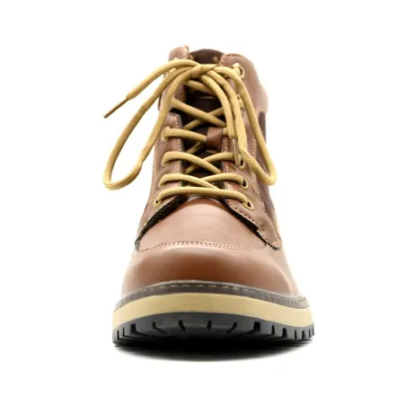 Bottines marron PU microfibre - Confort & résistance