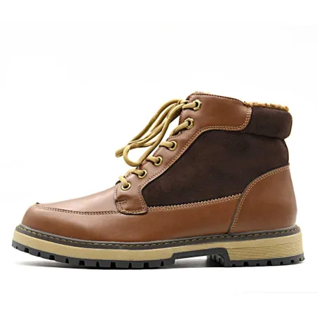 Bottines marron PU microfibre - Confort & résistance