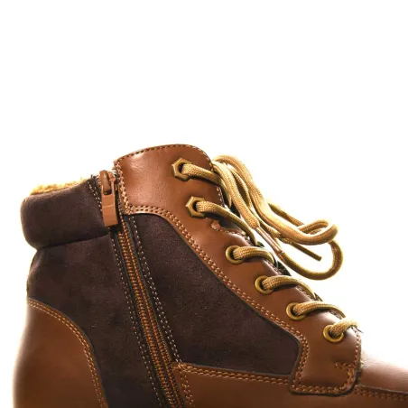 Bottines marron PU microfibre - Confort & résistance