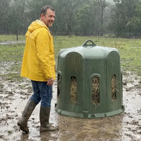 Cloche à foin Kerbl 10 ouvertures - Anti-gaspi pour élevage