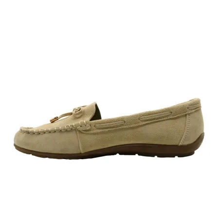 Mocassins femme cuir suédé beige 36-41 - Confort & élégance