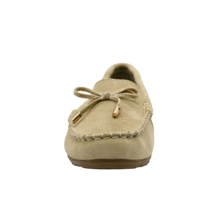 Mocassins femme cuir suédé beige 36-41 - Confort & élégance