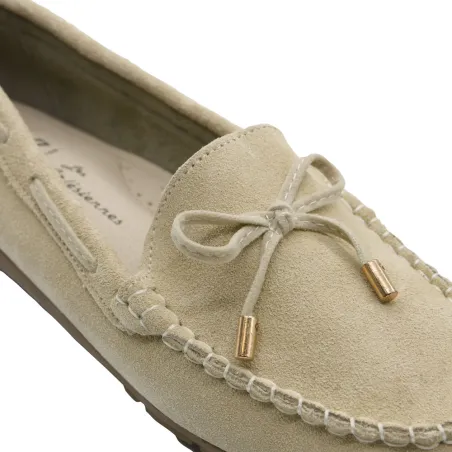 Mocassins femme cuir suédé beige 36-41 - Confort & élégance