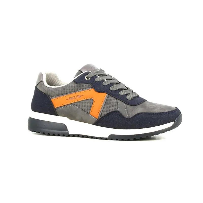 Baskets homme gris/noir synthétique - Confort urbain