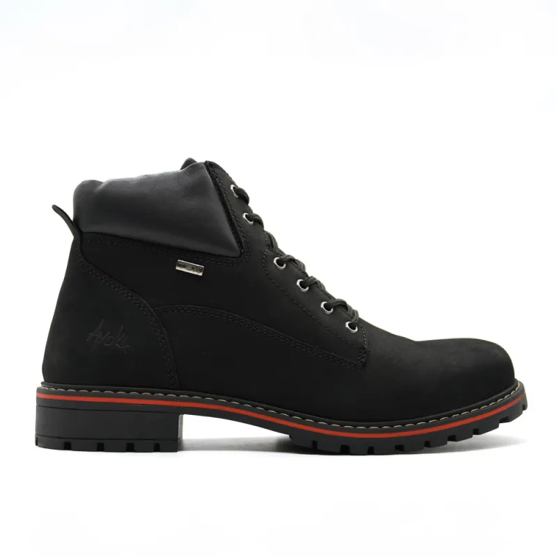 Bottes Grass cuir noir imperméables - Semelle PU